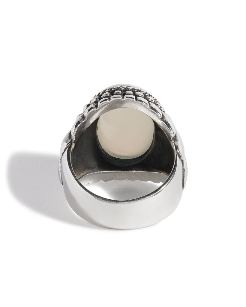 Moonstone Large Feather Setting Ring