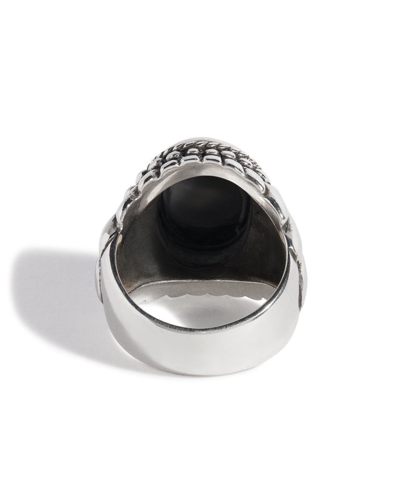 Onyx Large Feather Setting Ring