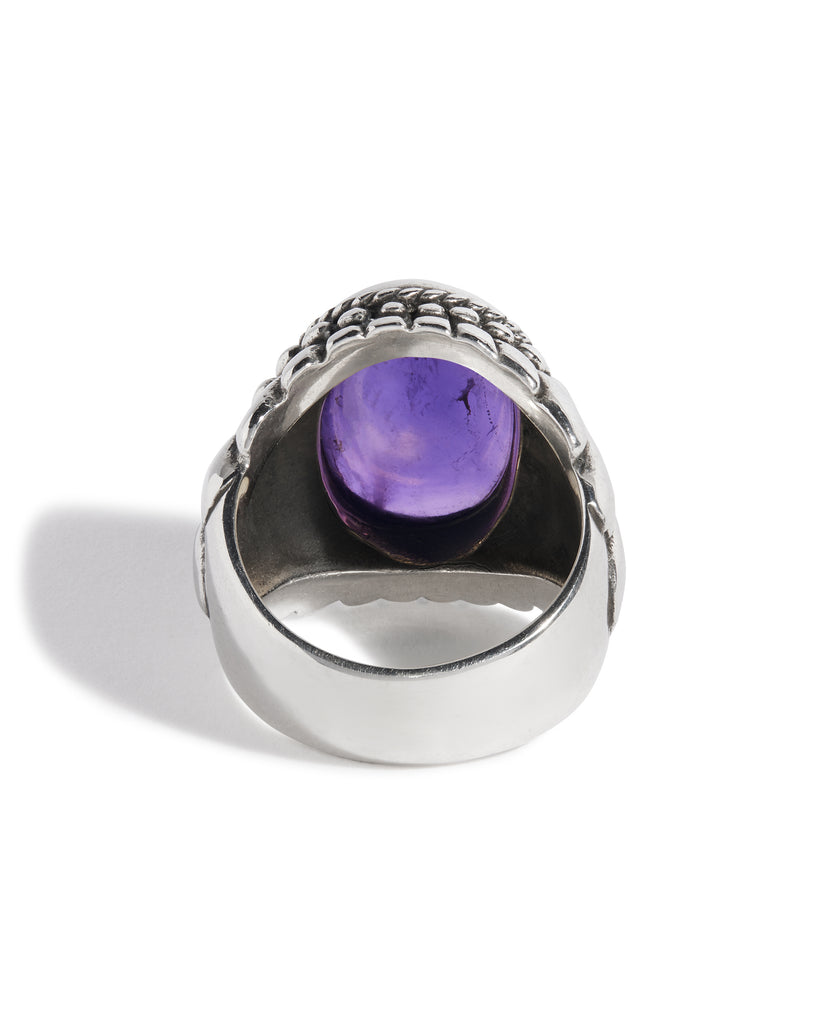 Purple Amethyst Large Feather Setting Ring
