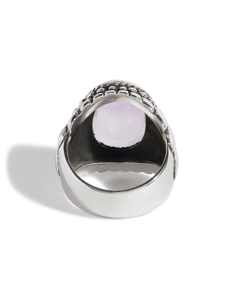 Purple Amethyst Large Feather Setting Ring