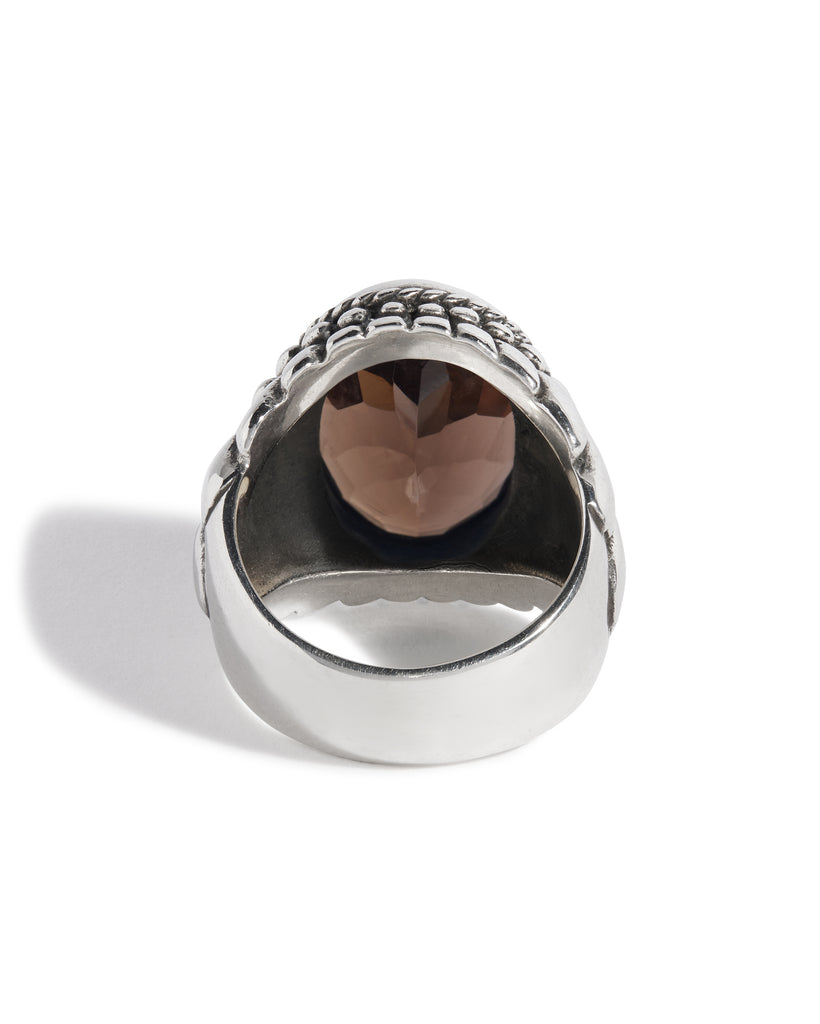 Smokey Quartz Large Feather Setting Ring