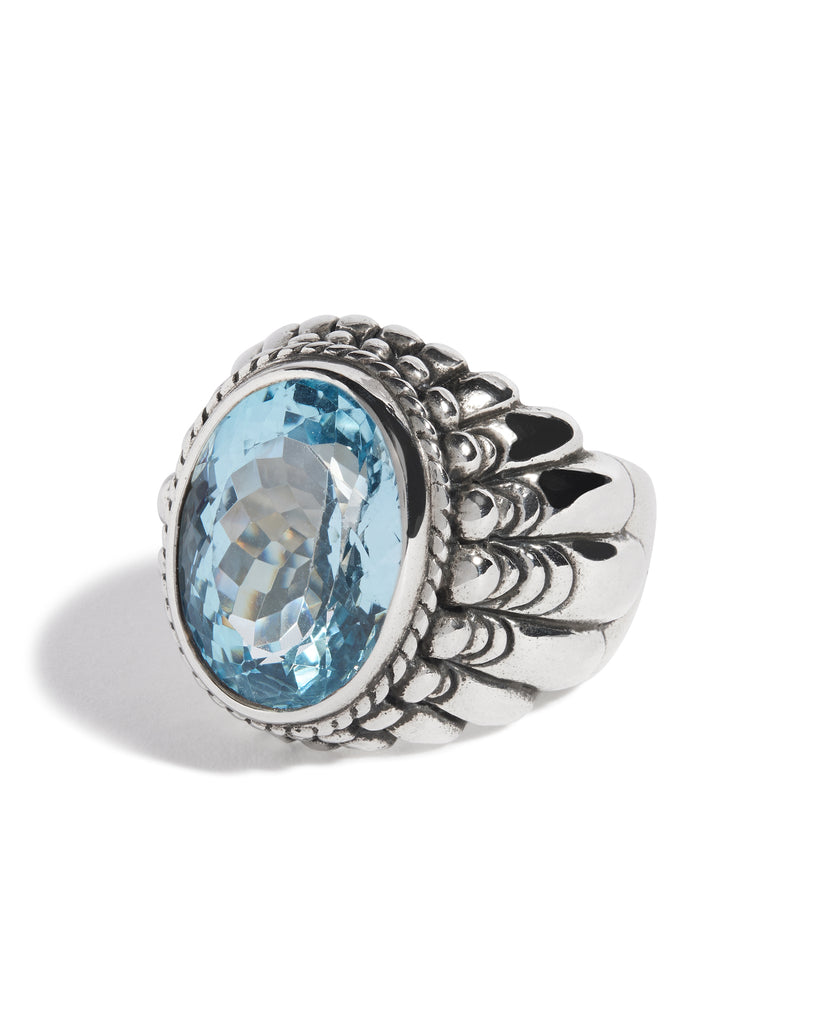 Topaz Large Feather Setting Ring