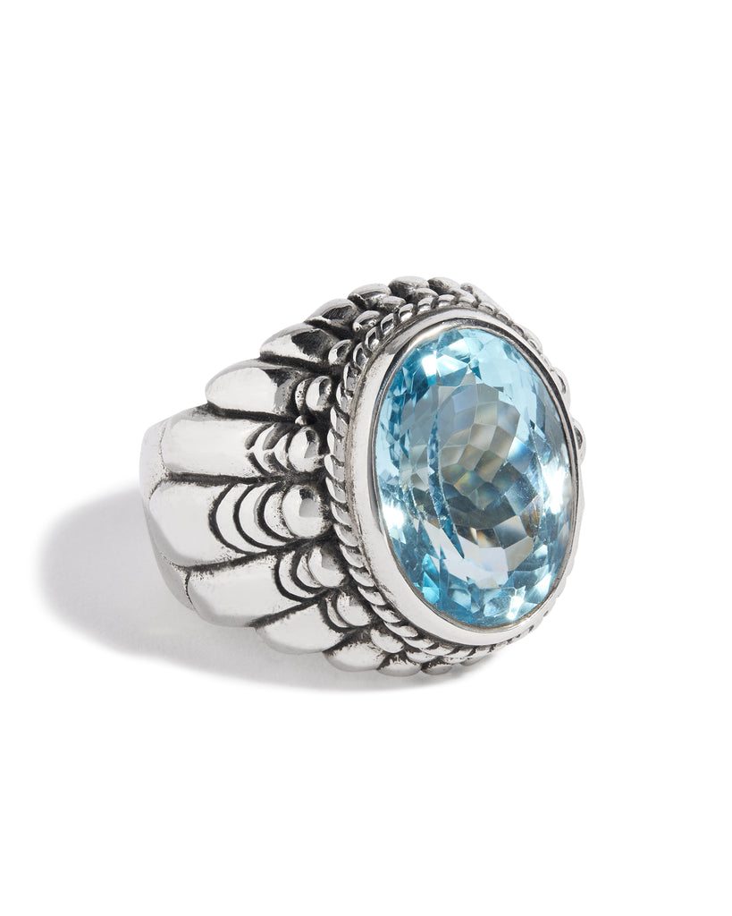 Topaz Large Feather Setting Ring