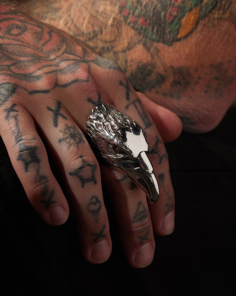 Large Eagle Head Ring