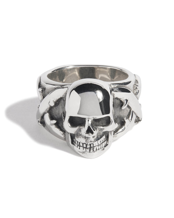 Large Skull and Thorns Ring