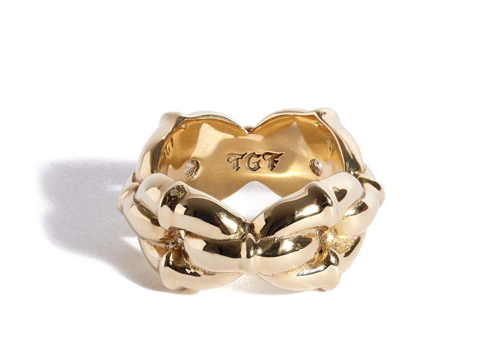 Solid 9ct Gold Lock Down Ring