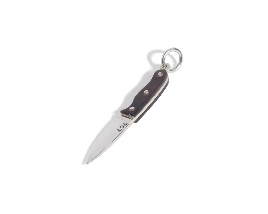 Black Mother of Pearl Knife Pendant