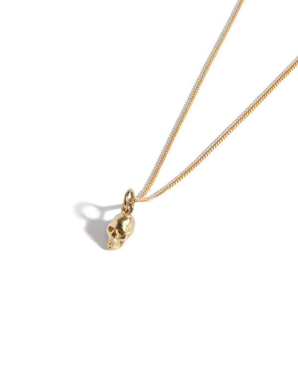 Solid 18ct Gold Micro Anatomical Skull Pendant and Chain