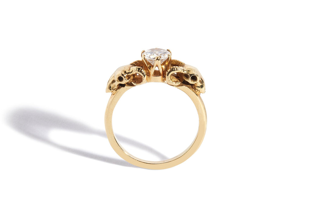 Pan's Bride Engagement Ring with a Natural White Diamond