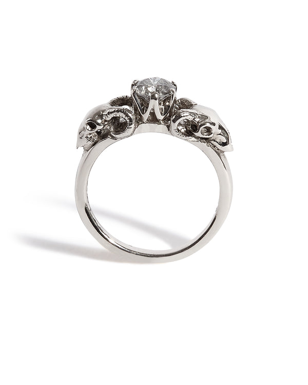 Pan's Bride Engagement Ring with a Salt and Pepper Diamond