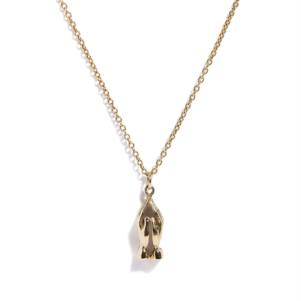 Solid 9ct Gold Praying Hands Pendant