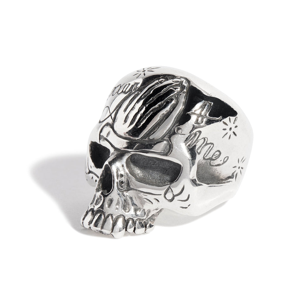 Pray For Me Skull Ring