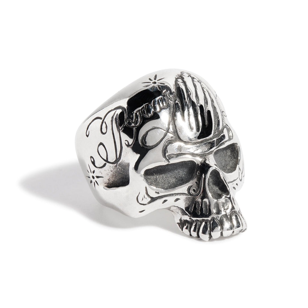 Pray For Me Skull Ring