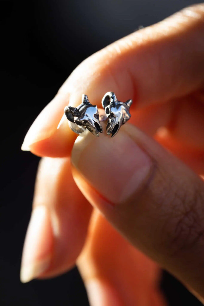 Ram Skull Studs (Pair)