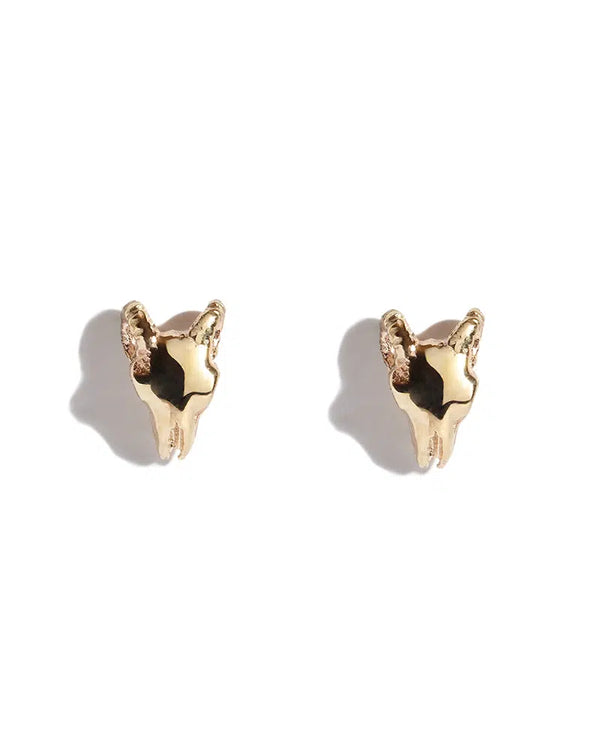 9ct Gold Ram Skull Stud (not pair)