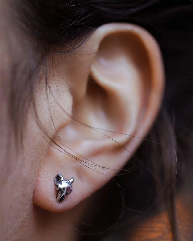 Ram Skull Studs (Pair)