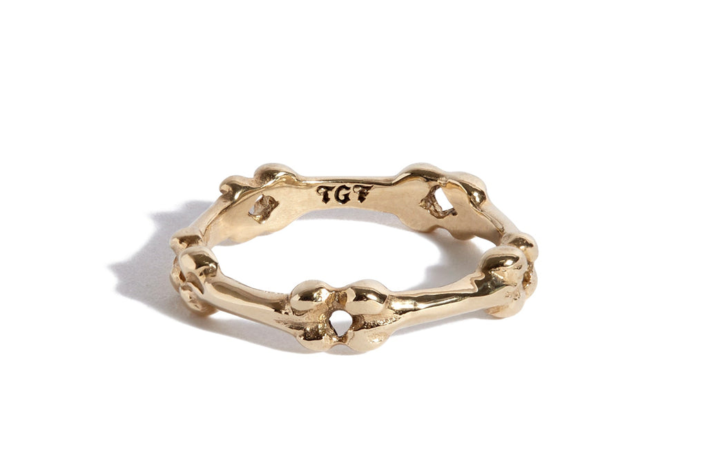 Solid 9ct Gold Band of Bones
