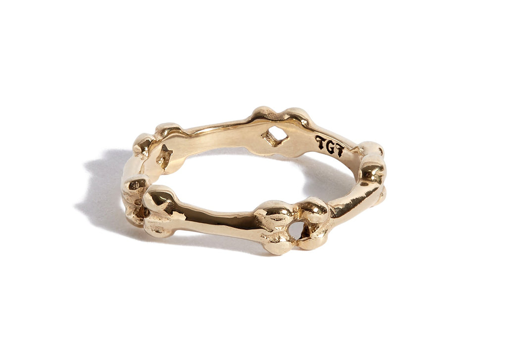 Solid 9ct Gold Band of Bones