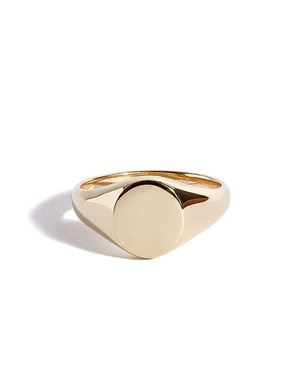 Solid 9ct Gold Small Plain Signet