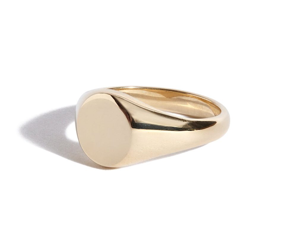 Solid 9ct Gold Small Plain Signet