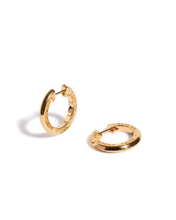 18ct Gold Plated TGF Logo Hoop (Single)