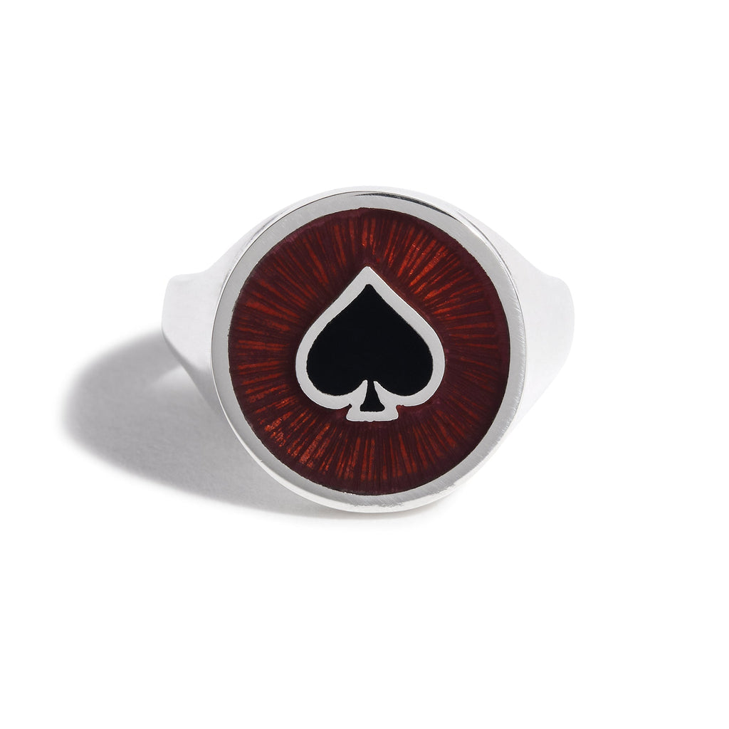 Round Ace With Enamel Ring