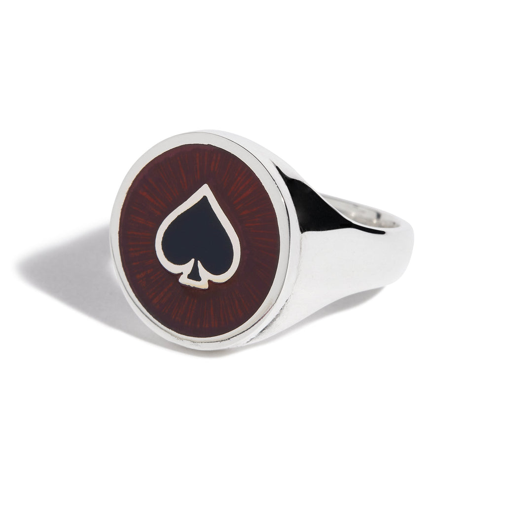 Round Ace With Enamel Ring