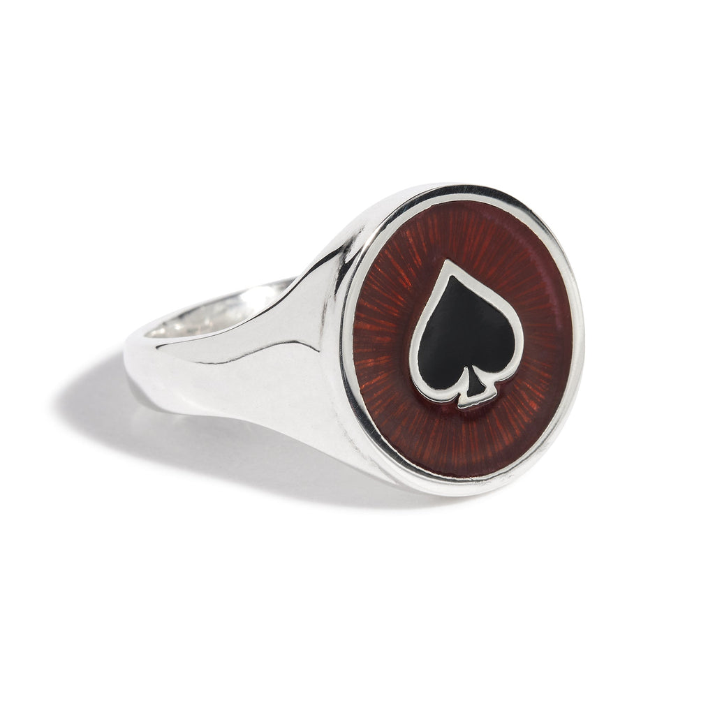Round Ace With Enamel Ring