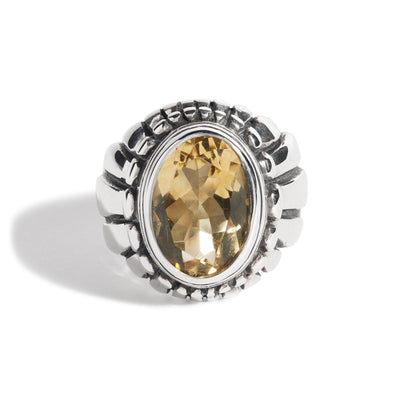 Citrine Small Feather Setting Ring