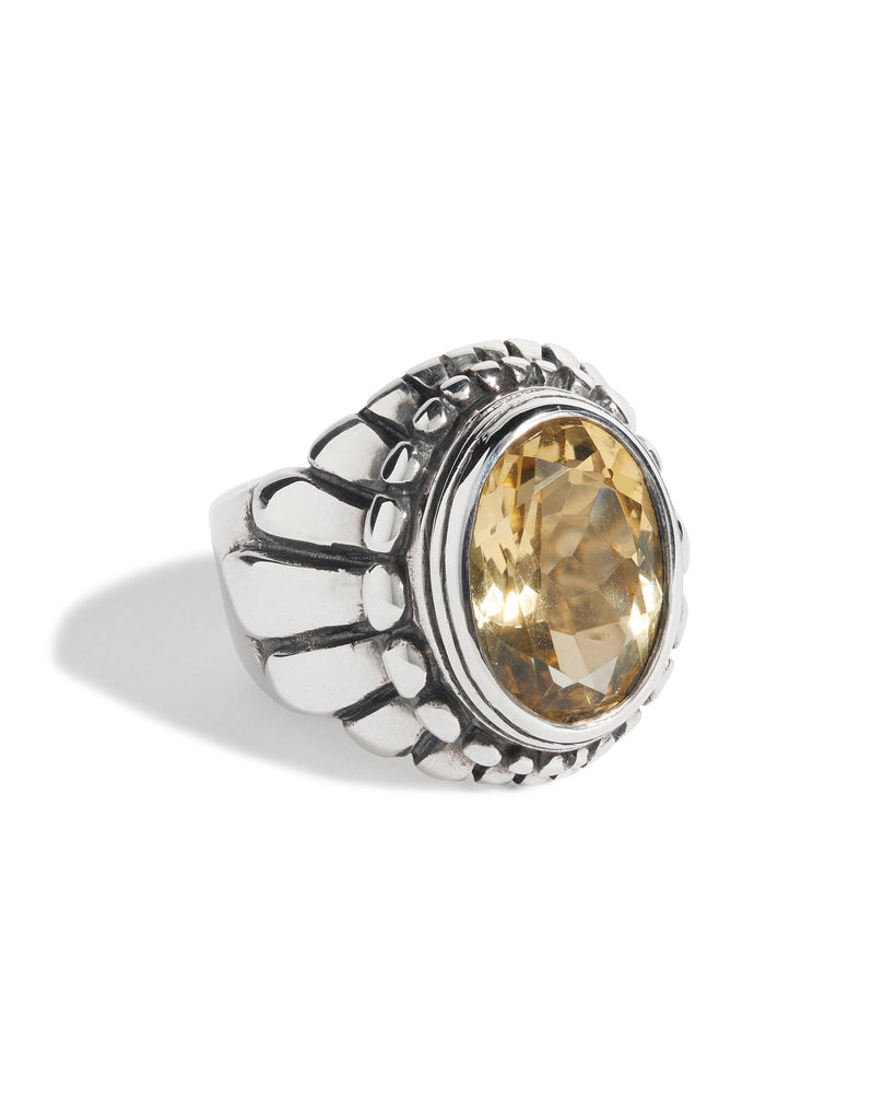 Citrine Small Feather Setting Ring