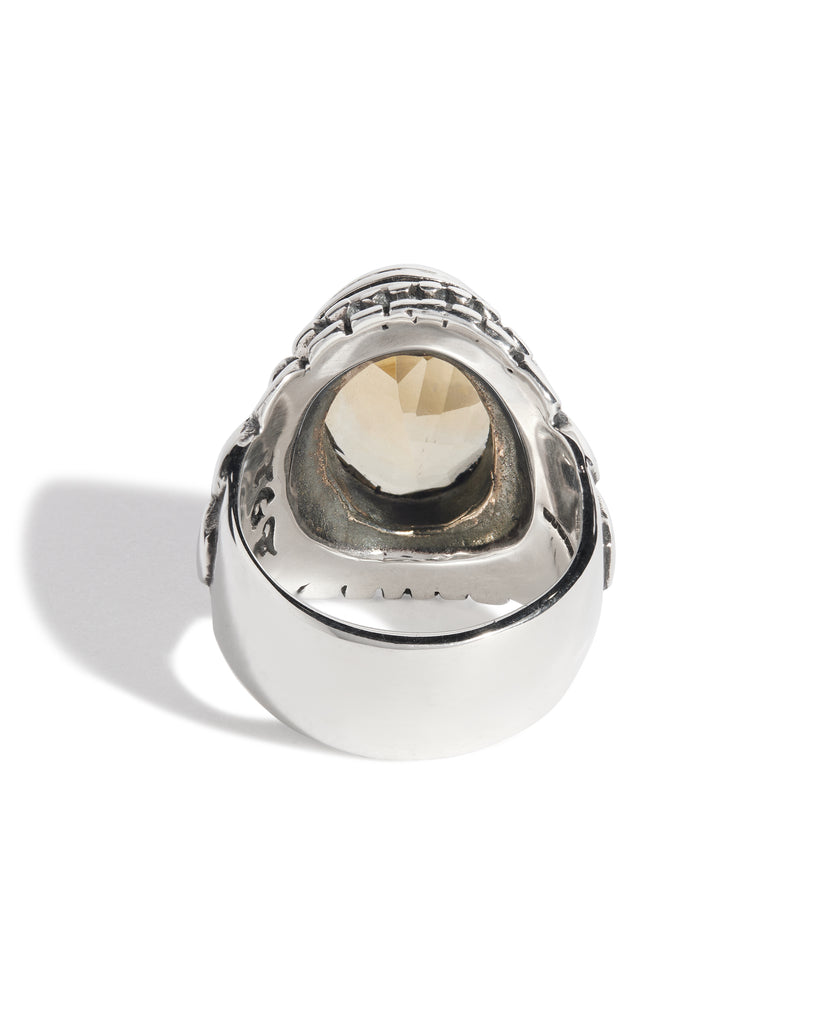 Citrine Small Feather Setting Ring