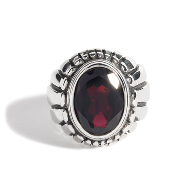 Garnet Small Feather Setting Ring