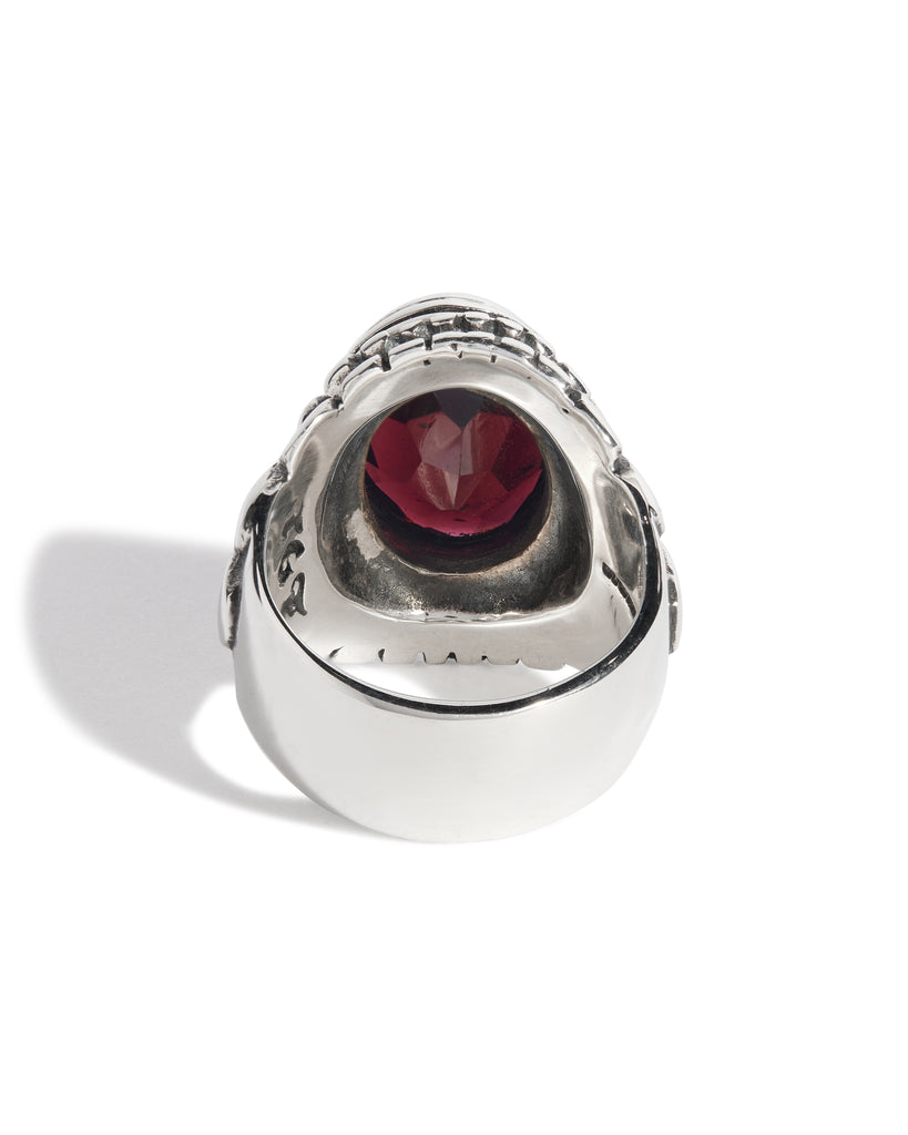 Garnet Small Feather Setting Ring