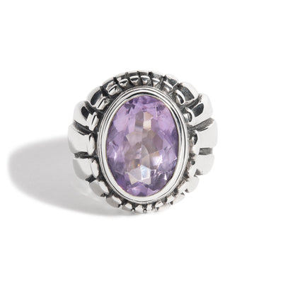Purple Amethyst (Faceted) Small Feather Setting Ring