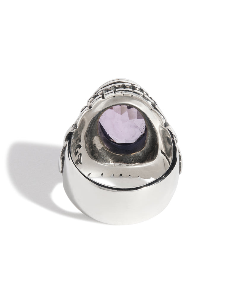 Purple Amethyst Small Feather Setting Ring