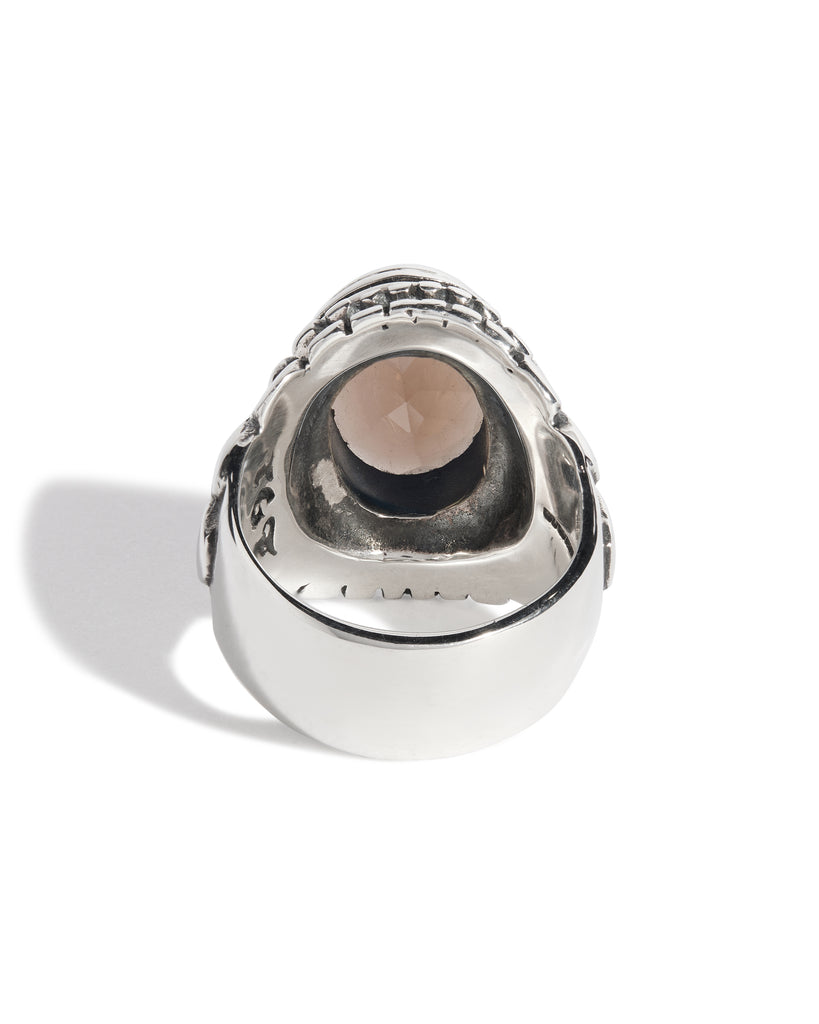 Smokey Quartz Small Feather Setting Ring