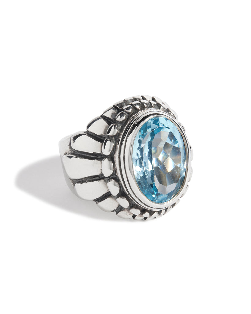 Topaz Small Feather Setting Ring