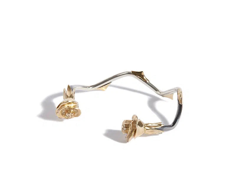 Sammi 'The Rose Amongst Thorns' Silver Bracelet with Mixed Metals