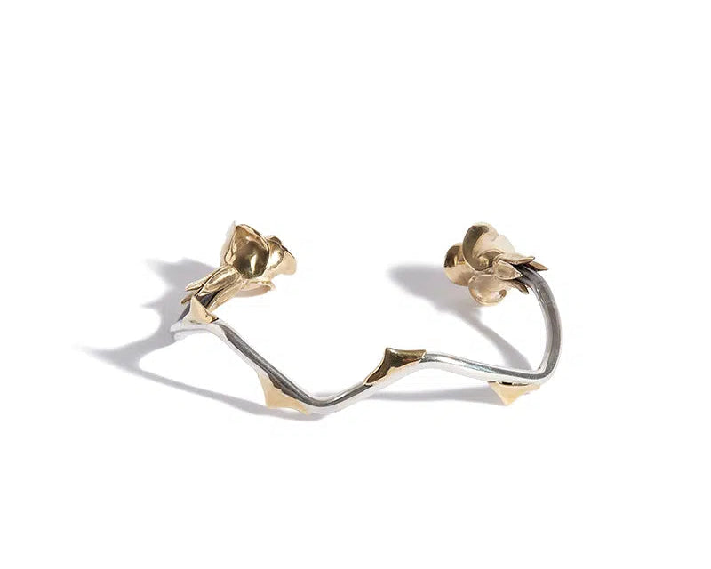 Sammi 'The Rose Amongst Thorns' Silver Bracelet with Mixed Metals