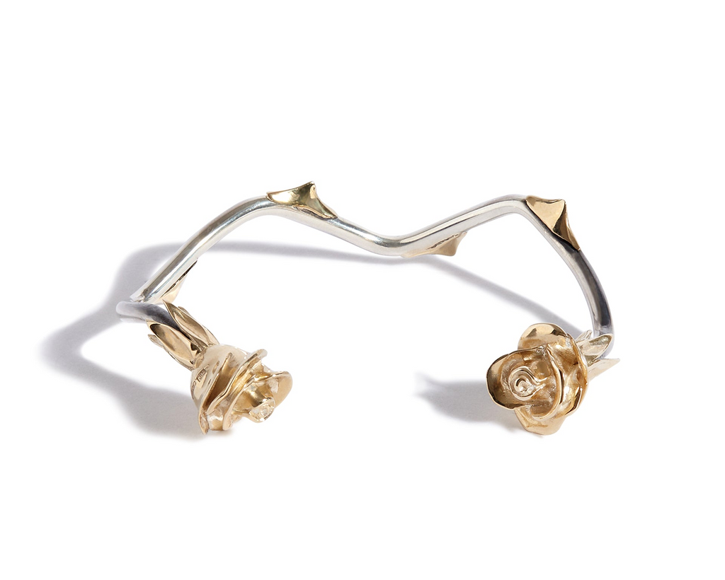 Sammi 'The Rose Amongst Thorns' Silver Bracelet with Mixed Metals