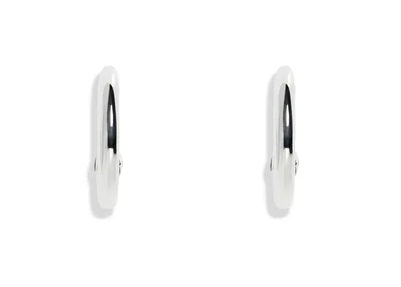 Round Silver Skull Hoop (Single)