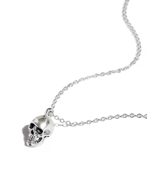 Small Anatomical Skull Pendant with Chain