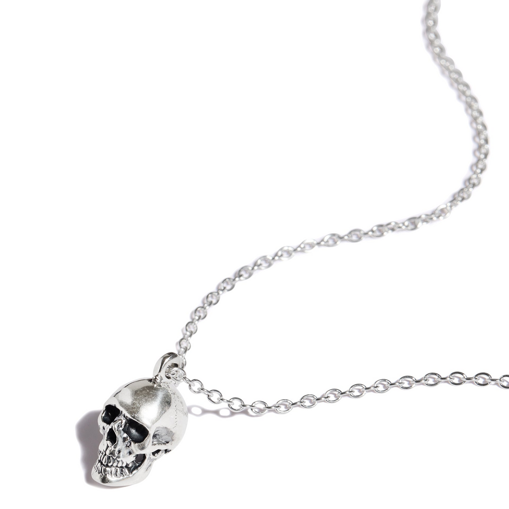 Small Anatomical Skull Pendant with Chain