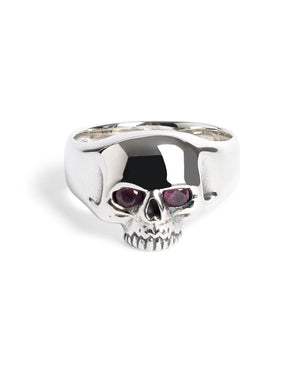 Smallest Evil Skull Ring with Ruby Eyes