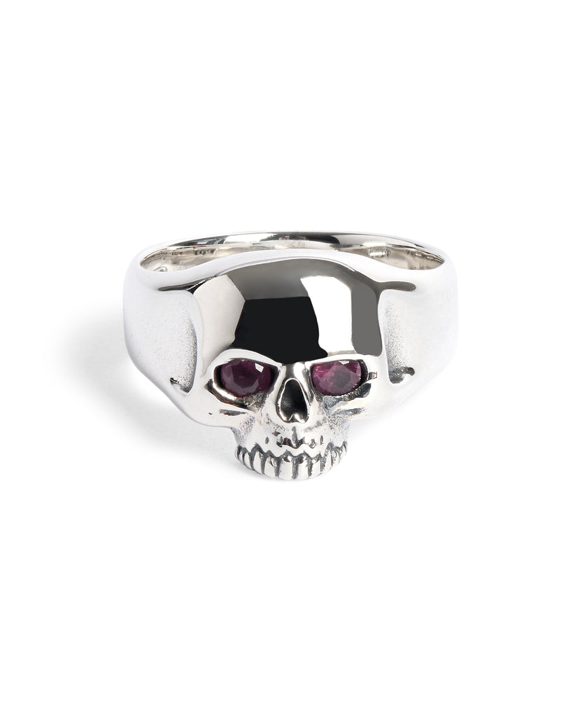 Smallest Evil Skull Ring with Ruby Eyes