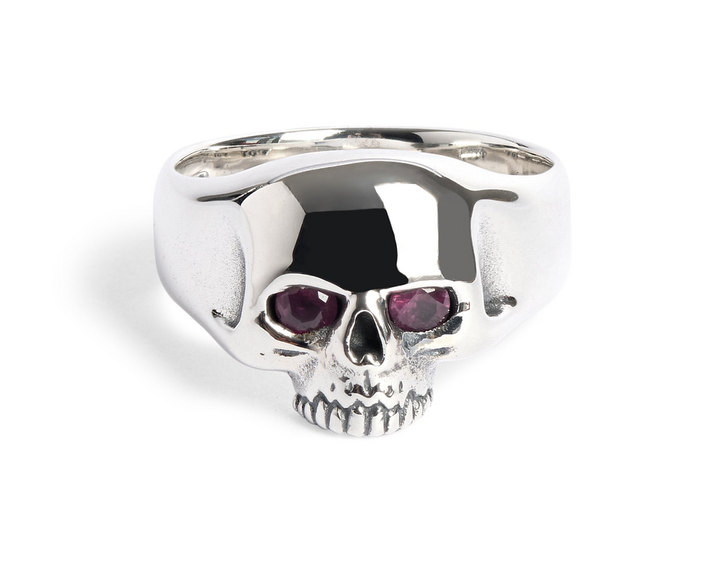 Smallest Evil Skull Ring with Ruby Eyes