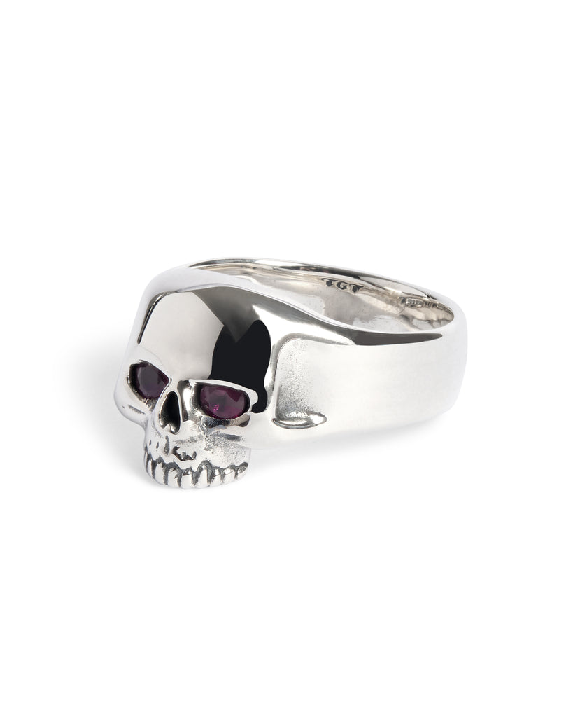 Smallest Evil Skull Ring with Ruby Eyes
