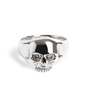 Smallest Evil Skull Ring with Diamond Eyes
