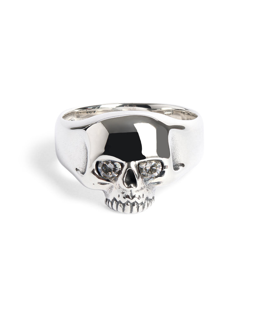 Smallest Evil Skull Ring with Diamond Eyes