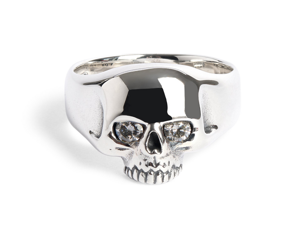 Smallest Evil Skull Ring with Diamond Eyes
